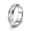 Moda Europea y Americana de Amazon Versátil Estilo Retro de los Años Dorados Fila de Diamantes Acero Inoxidable Acero de Titanio Anillos de Pareja Par de Anillos