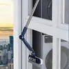 Escova para limpeza de janelas com cabo extensível, com cabeças giratórias em ambos os lados, adequada para vidros, pisos, paredes e espelhos