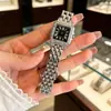 Nova Moda Kajia Moda Relógio Quadrado Feminino com Mostrador Pequeno Cravejado de Diamantes, Pulseira de Aço Leopardo, Quartzo, Modelo Feminino Estudante Atacado