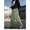 Calças Cargo Paratrooper Plissadas Estilo Japonês para Homens, Novas para Primavera e Outono, Bolso Grande, Tendência Retro High Street, Soltas Casuais, Calças Longas