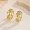 Pendientes de Aro Cruzados Huecos Estilo Europeo y Americano para Mujer, Diseño Geométrico, Lujo Ligero, Sensación de Alta Gama, Pendientes Exquisitos