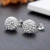 Brincos de Novo Estilo Cheios de Zircônia com Esferas de Diamante Shamballa para Mulheres, Nicho, Simples, Versáteis e Modernos Brincos de Bola de Diamante