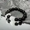 Pulsera de Obsidiana Plateada Natural Ojos de Gato Despertar León para Pareja Pulsera para Novia y Novio Regalo
