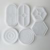 Exquisito Molde Giratorio de Disco Hexagonal Ovalado Hecho a Mano DIY Plato de Almacenamiento Posavasos de Comida Molde de Goteo Molde de Silicona Molde Brillante