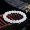 Collar de Seda y Jade Blanco Dorado al por Mayor Jade Blanco de Xinjiang Alrededor del Cuello Cadena Madre Pulsera de Jade de Roca de Cuarzo Artículos en Vivo