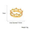 Anillo de Acero Inoxidable de Venta Caliente Transfronteriza, Corona Moderna y Lujosa, Apertura Dorada de 18K que No se Desvanece, Pulsera Ajustable de Acero de Titanio