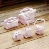 Bolsa de Armazenamento Rosa Borboleta Ouro Brocado Fabricada na Fábrica, Bolsa de Tecido para Bule de Chá, Bolsa Portátil para Conjunto de Chá, Bolsa de Mão para Viagem
