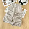 Pantalones de Lino Tencel 2026 Nuevo Verano Rectos Ajustados de Cintura Alta Sueltos de Lino Pierna Ancha para Mujer