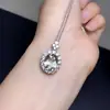 Colgante de cristal verde natural, cristal limpio, tamaño de piedra suelta 9*11 mm, engastado a mano en plata S925