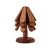 Muñeco de Nieve Árbol de Navidad Esterilla Aislante Mesa de Comedor Adornos de Gama Alta Creativo Madera Maciza Esterilla Antiescaldado Plegable Posavasos Esterilla para Tazón