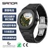 Reloj Transfronterizo Marca Sanda, Reloj Impermeable de Alta Calidad para Hombre, Reloj de Cuarzo con Esfera Bicolor y Números Árabes Simples para Mujer