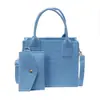 Bolso Tote de Fieltro para Mujer con Neceser Pequeño Desmontable, Bolso de Mano con Patrón Acolchado, Bolso de Hombro Estructurado Ligero para Uso Diario, Trabajo y Viajes