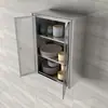 Gabinete de Parede para Banheiro em Aço Inoxidável Armário de Cozinha de Parede Armário de Armazenamento 304 Gabinete Lateral para Varanda Gabinete Lateral