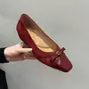 Primer Encuentro con los Nuevos Zapatos de Salón Cuadrados con Lazo Estilo Chanel para Mujer de la Nueva Temporada, Tacones de Cuña Versátiles para Primavera y Otoño Aptos para el Trabajo