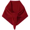 Bufanda Triangular de Punto Cachemir Versátil Bufanda Calada de Cachemir para Mujer Color Sólido Sencilla Cálida Rojo Puro Blanco Limpio