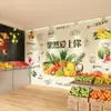 Fondo de pantalla creativo 3D de frutería centro comercial supermercado fondo de pantalla de frutas y verduras Mural de fondo para sala de transmisión en vivo de frutas de moda