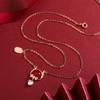 Difeng s999 - Collar con colgante de corazón de dragón con doce signos del zodiaco, plata pura, estilo nacional femenino, con ágata roja y año de nacimiento del dragón, cadena de clavícula