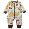 Traje de Gateo de Algodón Puro de Comercio Exterior para Niños y Niñas, Bebés y Niños Pequeños, Traje de Gateo de una Pieza con Estampado Floral de Dibujos Animados, Traje de Gateo de Manga Larga