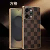 El Dropshipping Transfronterizo es Adecuado para Funda de Teléfono Móvil con Cuadros Galvanizados Opporeno14 Findx8 Estampado de Leopardo A58 Patrón de Cuero F29 Anticaídas