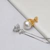 Accesorios de joyería DIY europeos y americanos S925 plata corrector sombrero colgante colgante femenino 11-13 Perla 763