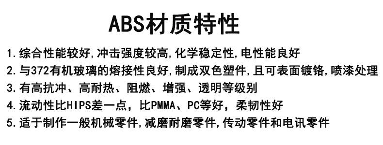 ABS塑胶性能详情页