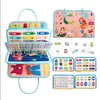 Materiales didácticos de educación temprana Montessori transfronterizos Tablero de actividades de fieltro para niños Tablero de enseñanza de iluminación educativa para niños Juguete Tablero de aprendizaje para vestirse