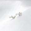 Moda japonesa y coreana para mujer, pequeños aretes asimétricos supermini lindos con forma de estrella, luna y diamantes