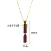 Collar con Colgante de Botella de Cinabrio Chapado Eléctricamente en Oro Real de 18 Quilates que Conserva el Color, Caja Gawu de Cinabrio con Forma de Corazón y Gota de Agua, Collar con Colgante de Arena Dorada Púrpura