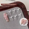 Accesorio de lazo blanco translúcido para decoración de uñas, popular en línea, rosa puro y deseable, decoración de uñas simple con lazo de mariposa de cinta