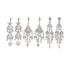 Brincos Europeus e Americanos Exagerados com Franjas de Flor Cravejadas de Diamantes, Brincos Fashion Retro Exquisitos, Brincos de Luxo Leve e de Alta Qualidade para Mulheres