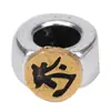 Doze Signos do Zodíaco Oito Santos Padroeiros Contas com Furo Grande em Sânscrito Acessórios de Liga DIY Pingentes para Pulseira de Homens e Mulheres Venda por Atacado