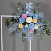 Arranjo de Flores para Palco de Casamento Palco T Flores para Corredor Casamento com Tema Azul Arranjo de Flores para Área de Entrada Arte Floral Decorativa para Shopping