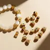 Contas para Joias Banhadas a Ouro 18K, Acessórios de Pingente para Colar, Contas Espaçadoras de Coração com Furo Passante, Charms para Pulseiras e Colares, Acessórios Versáteis