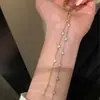 Pulseira de Diamante Redondo Pequeno Estilo Coreano Simples e Versátil de Alta Qualidade, Fina, Leve e Luxuosa, Design de Nicho, Joia de Mão Exquisite Popular