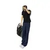 Pantalones casuales de pierna recta estilo americano para hombre, nuevo modelo de verano 2026, que realzan la altura, adelgazantes, ligeramente acampanados, versátiles, holgados, largos