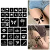 Plantilla de Tatuaje Pequeño Semi-Permanente Recortada Plantilla de Tatuaje de Henna Plantilla de Tatuaje Pintada a Mano Transfronteriza Pegatina de Tatuaje de Henna Indio
