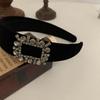 Vintage High-end Velvet Headband Socialite Flash Diamante Enfeite Elegante Fada Beleza Internet Acessórios de Cabelo Vermelho Outono e Inverno Elegante Faixa de Cabelo Mulheres