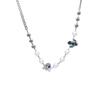 Collar Cubanilla Versátil Cadena para Clavícula Hip-Hop de Marca de Moda con Incrustaciones de Diamantes Fantasma Divertido Cactus Empalmado Perla