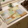 Mantel individual estilo americano, Mantel aislante del calor y absorbente de agua para encimera, Tapete escurridor de tierra de diatomeas para cocina, lavable, no requiere lavado, Posavasos, Protector de encimera