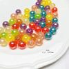 Cuentas de colores acrílicas sueltas cuentas redondas florecientes color AB transparente accesorios de material para pendientes hechos a mano DIY pendientes