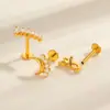 Joyería para Piercing Henson G23/F136 de Titanio con Tornillo de Cereza Incrustado de Circonita Stud para Labio Stud para Cartílago Auricular Joyería para Piercing