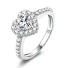 Anel de Diamante de Moda Leve de Luxo Transmitido ao Vivo Tk para Mulheres, Anel de Zircônia 5A Micro-Pavimentado, Design de Nicho, Joia de Anel Elegante, Transfronteiriço