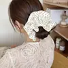 2025 Nuevo Estilo Francés Punto de Polka Capullo de Flor Anillo para el Pelo de Intestino Grueso Grande Cuerda para el Pelo de Tela de Alta Gama Simple de Nicho para Mujer Tendón de Goma