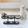 Comedouro de Madeira Pronto para Uso com Três Tigelas para Cães e Gatos, Altura Ajustável, Proteção para o Pescoço, Mesa de Refeição, Água Potável e Alimentação Tudo em Um