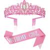 Cinto Coroa de Cristal Europeu e Americano Cinto de Cortesia Acessório de Cabeça de Aniversário Coroa Menina/Rainha de Aniversário Fita