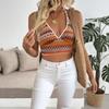 Bai Fen Zhi Yi2025 Nuevo Verano Transfronterizo Casual Vacaciones Fiesta Estilo Étnico Cuello Halter Camisola Top para Mujeres