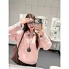 Suéter de Dos Piezas Rosa de Punto Trenzado Estilo Coreano Zeng Xiaoxian para Mujer, Camisa de Otoño e Invierno con Top de Punto Debajo