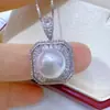 Pendientes Colgantes Anillo de Perlas de Agua Salada Natural al por Mayor de Zhuji Accesorios de Plata de Ley S925 Cuentas Colgantes Accesorios DIY