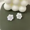 Brincos de Verão Doces Pintura Flor a Óleo Incrustado Zircônia Coração Estilo Mori Elegante Moda Versátil Brincos de Dama Brincos