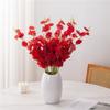 Flor Artificial Orquídea Dançante Amarela Flor Falsa Onsinopsis Flor de Seda Flor Seca de Plástico Grande Cinco Hastes Cabeça Amarela Phalaenopsis Buquê